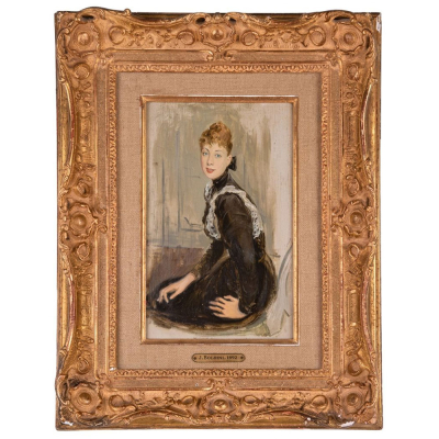 GIOVANNI BOLDINI (Ferrara, 1842 &ndash; Par&iacute;s, 1931) "Retrato de la marquesa Franzosi" (1892).  &Oacute;leo sobre tabla. 
