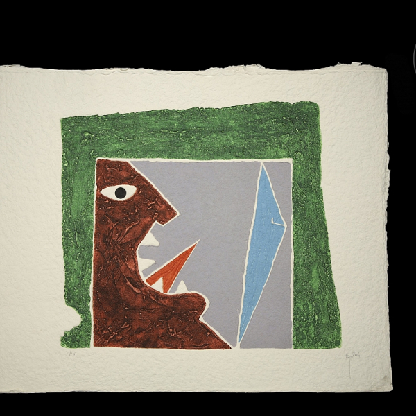 Juan García Ripollés (1932) &quot;Grito&quot;.  Grabado matérico. Firmado 