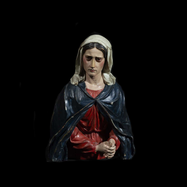 Importante Busto de María Doliente - Manera/Atribuíble Pedro Roldán (Sevilla, 1624-Ibídem, 1699), trabajo Barroco Sevillano Español del siglo XVII - inicios del siglo XVIII.