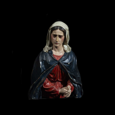 Importante Busto de María Doliente - Manera/Atribuíble Pedro Roldán (Sevilla, 1624-Ibídem, 1699), trabajo Barroco Sevillano Español del siglo XVII - inicios del siglo XVIII.