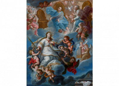 ANTONIO S&Aacute;NCHEZ (Act. en M&eacute;xico, h. 1770) La Asunci&oacute;n de la Virgen