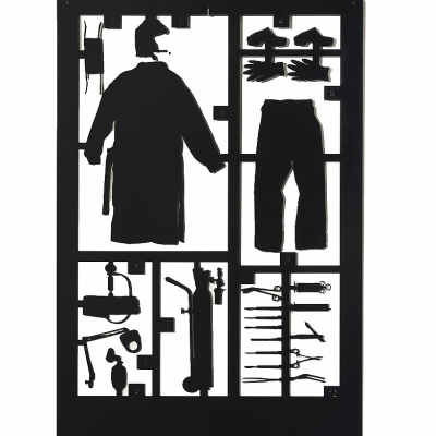 Adri&aacute;n Garc&iacute;a Gutierrez (1969-) &ldquo;Naturaleza y Tecnolog&iacute;a&rdquo; (M&eacute;dico), 2005. Chapa de hierro cortada y lacada.