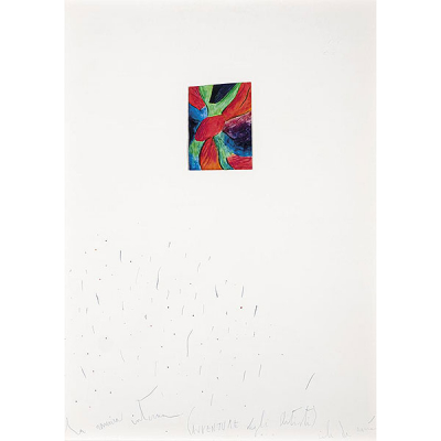 Nicola de Maria.    Avventure degli artisti (1977)&quot;. Técnica mixta sobre papel. Firmado y titulado en zona inferior.
