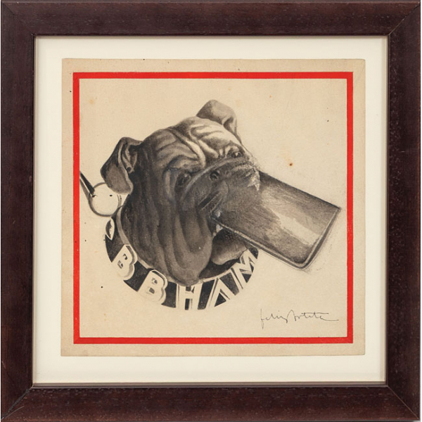 F&Eacute;LIX ARTETA ERRASTI   (Bilbao 1890 - 1986)  "Bulldog "  Firmado: Felix Arteta  Dibujo / Papel  
