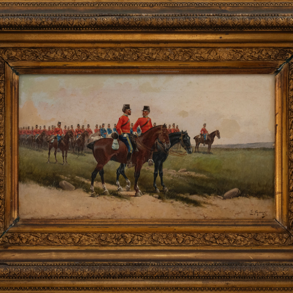 "Caballería"  ENRIQUE GÓMEZ -Escuela Sevillana, Siglo XIX