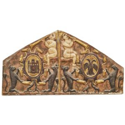 Escuela castellana, s.XVII. Friso en madera tallada y policromada