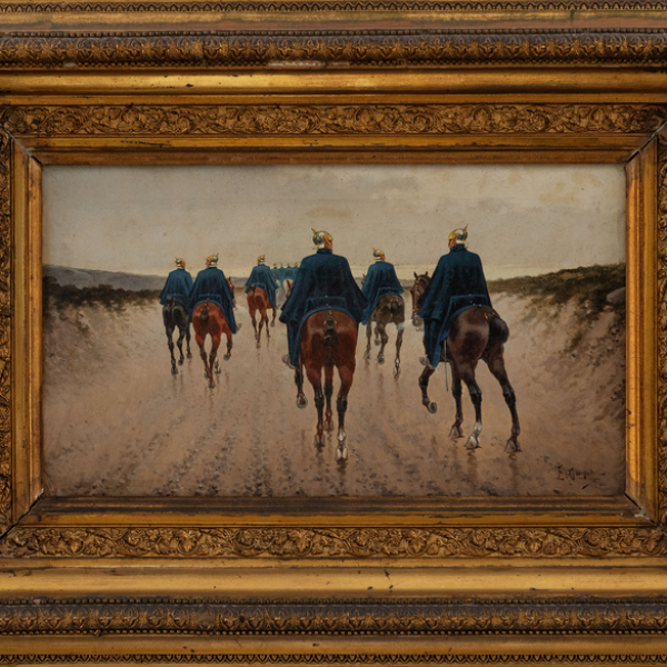 "Caballería" ENRIQUE GÓMEZ - Escuela Sevillana, Siglo XIX 