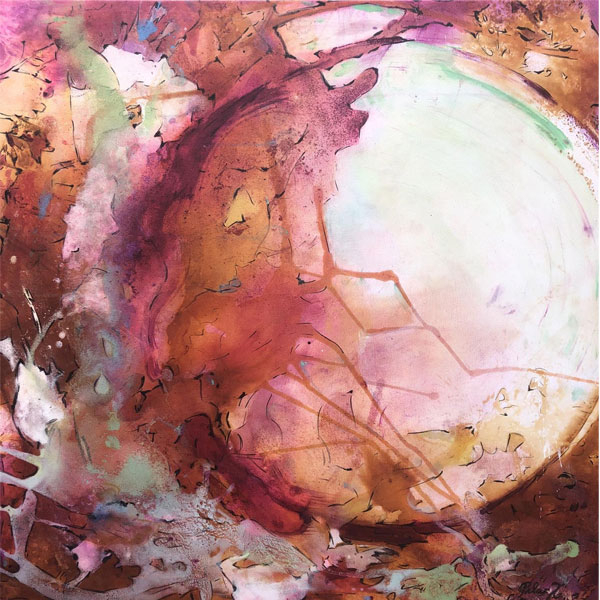 Pilar Xercavins Casas "Caballo en la luna" 2003.   Técnica mixta sobre telal firmado 