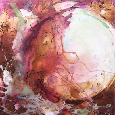 Pilar Xercavins Casas "Caballo en la luna" 2003.   T&eacute;cnica mixta sobre telal firmado 