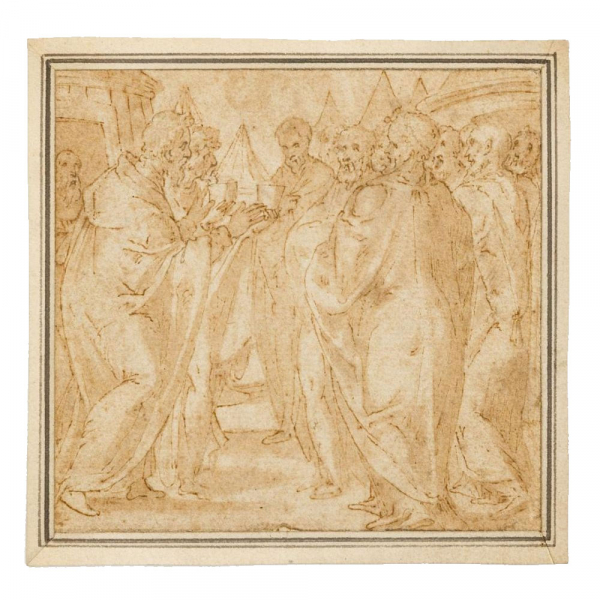 Tadeo Zuccaro (Urbino, 1529 -1566) Dibujo sobre papel, Escuela Renacentista Italiana del siglo XVI.