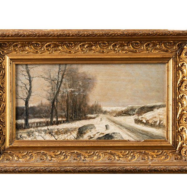 "Paisaje nevado"  MANUEL RAMOS ARTAL (Madrid, 1855 -1916)