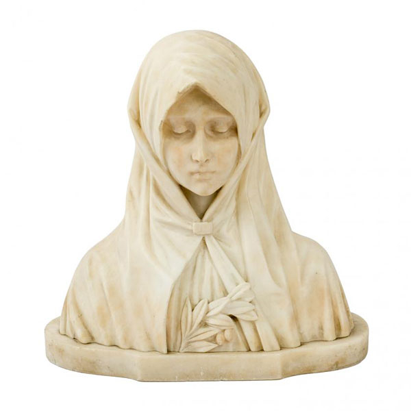 Emilio Zocchi (1835 - 1913)   &quot;Busto de dama&quot;.