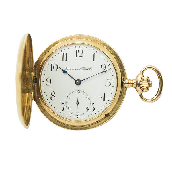 Reloj de bolsillo saboneta International Watch &amp; Cº. En oro, c.1900. 