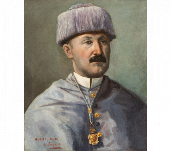 TELESFORO SUCSANG Y ALAYÓN (Banga, Aklan, Isla de Panay, Islas Filipinas, 5.1.1855 - Manila, Filipinas, 16.12.1916)  Retrato de Joaquín Olmedilla y Puig 