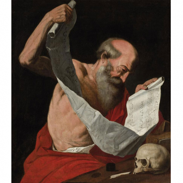 ESCUELA ESPAÑOLA S. XVII "San Jerónimo". Óleo sobre lienzo.