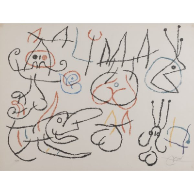 Joan Mir&oacute; i Ferr&agrave; (Barcelona, 1893-Palma de Mallorca, 1983)  Ubu Aux B&aacute;leares.  Litograf&iacute;a 