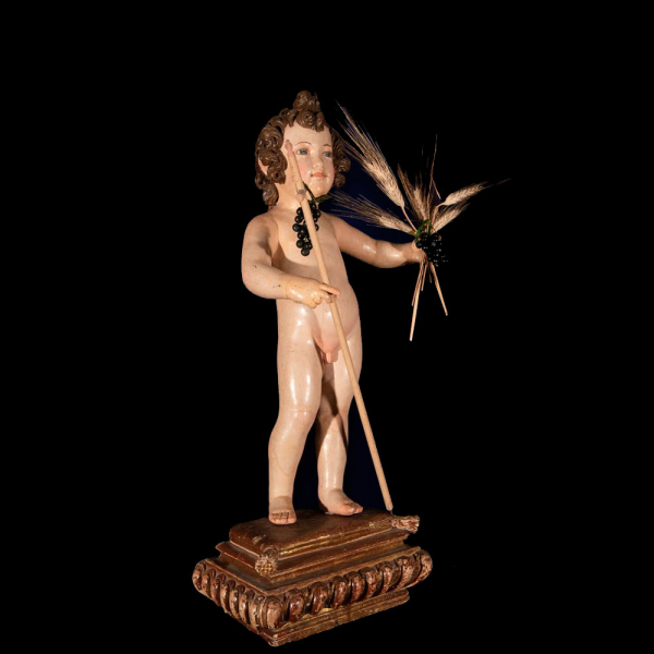 Importante Niño Montañesino en madera del siglo XVII. 