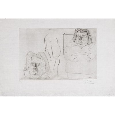 Pablo Ru&iacute;z Picasso (M&aacute;laga, 1881-Mougins, Francia, 1973)  Balzac.  Grabado al aguafuerte sobre papel. Firmado 