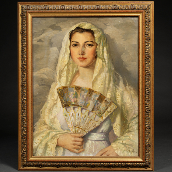 "Mujer con abanico"  ENRIQUE OCHOA (Cádiz, 1891-Palma de Mallorca, 1978)