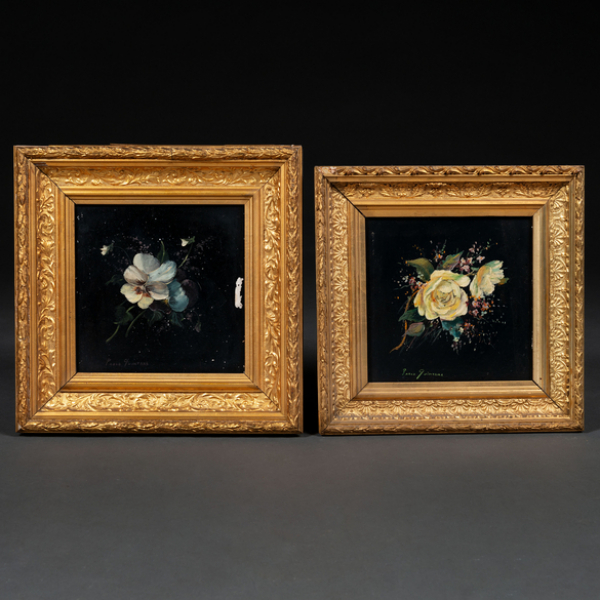 "Rosas"  PABLO QUINTANA. Azulejos pintados y enmarcados