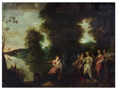 ATRIBUÍDO A ARTUS WOLFAERTS (1581-1641) Moisés salvado de las aguas.