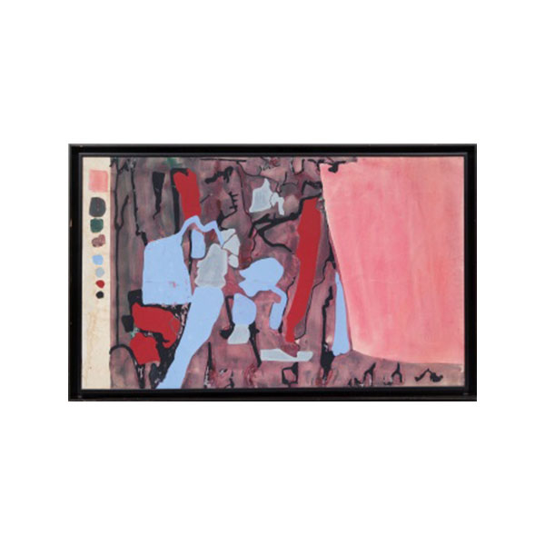 CARMELO ORTIZ DE ELGUEA   (Aretxabaleta, Alava 1944)  "Entre colores "  Gouache / Acuarela / Papel  