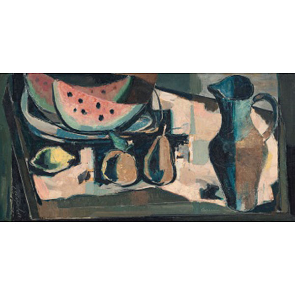 ANTONIO SANTAF&Eacute; LARGACHA  (Bilbao 1911-1985) "Bodeg&oacute;n de jarra y frutas"