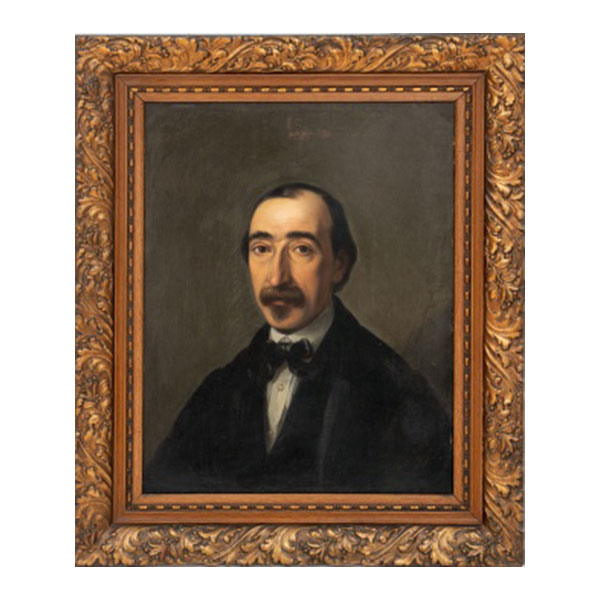 EDUARDO  CORTES   (Sevilla 1837 - 1903)  "Retrato caballero "  Firmado: Eduardo Cortes 1866 Bilbao 