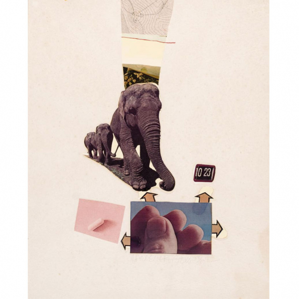 Robert Rauschemberg. "Horsefeathers XI (1972)". Litograf&iacute;a offset a color, recortes de papel...