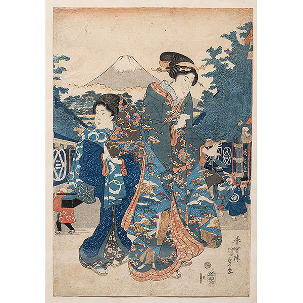 "Geishas"   HIROSHIGE ANDO(1797-1858).    Técnica: Grabado/papel
