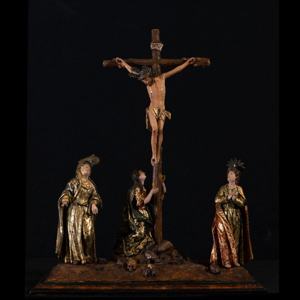 Importante &quot;Calvario&quot; de la Escuela Colonial de Quito, Ecuador, siglo XVIII.