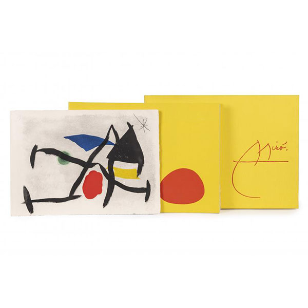 Joan Mir&oacute; Ferr&aacute;. "C&agrave;ntic del Sol (1975)". Carpeta con 23 aguafuertes