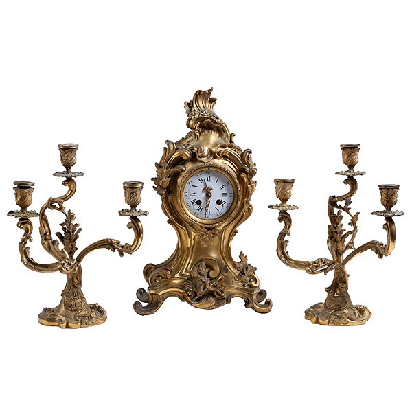 Guarnici&oacute;n francesa de bronce dorado Napole&oacute;n III