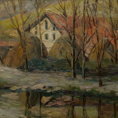 &quot;Caserio con metas&quot;  JESÚS APELLANIZ (Vitoria, 1897-1969)