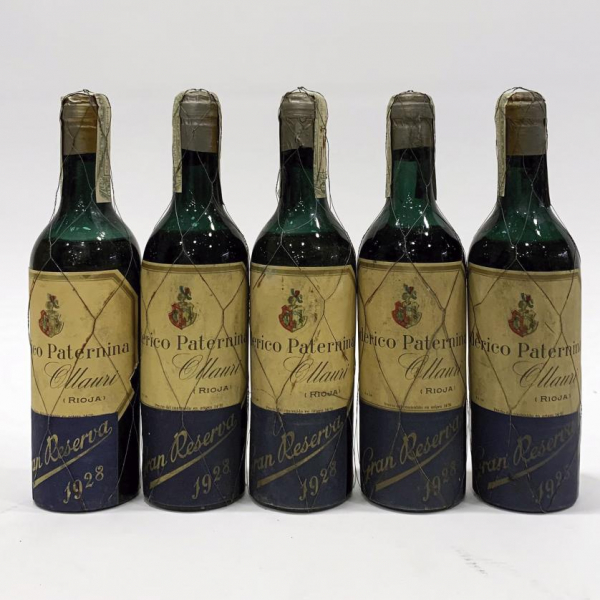 5 botellas Paternina Gran Reserva 1928, Bodegas Paternina, Rioja