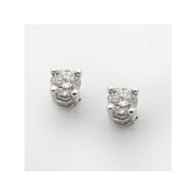 Pendientes solitarios en oro blanco con 2 diamantes talla brillante con peso total de 0,36 cts. aprox.