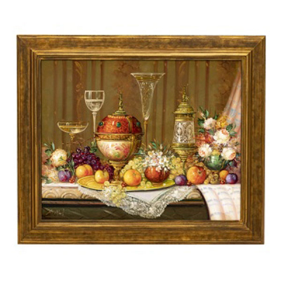 ROBERTO MICHEL  (1944) &quot;Bodegón de frutas y cristales&quot;