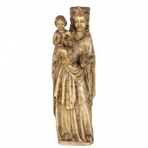 ESCUELA CENTROEUROPEA S. XIX &quot;Virgen con el Niño&quot;. Escultura 