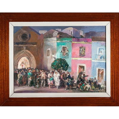 Andr&eacute;s Mart&iacute;nez de Le&oacute;n (Coria del R&iacute;o, 1895 - Madrid, 1978) "El bautizo"