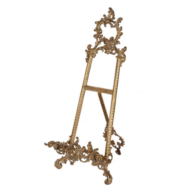 Atril de estilo Luis XV realizado en bronce dorado. S. XIX.