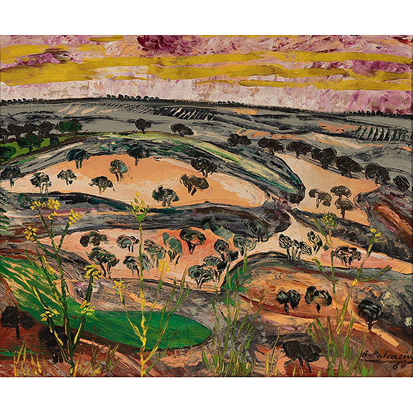 BENJAMÍN PALENCIA   (Barrax, Albacete 1900 - Madrid 1990).  &quot;Paisaje&quot;   Firmado: B. Palencia 66.  Óleo / Lienzo  