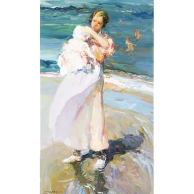 Luis Giner Bueno (Godella, Valencia, 1935-2000)  Mare i filla.  &Oacute;leo sobre tela. Firmado.