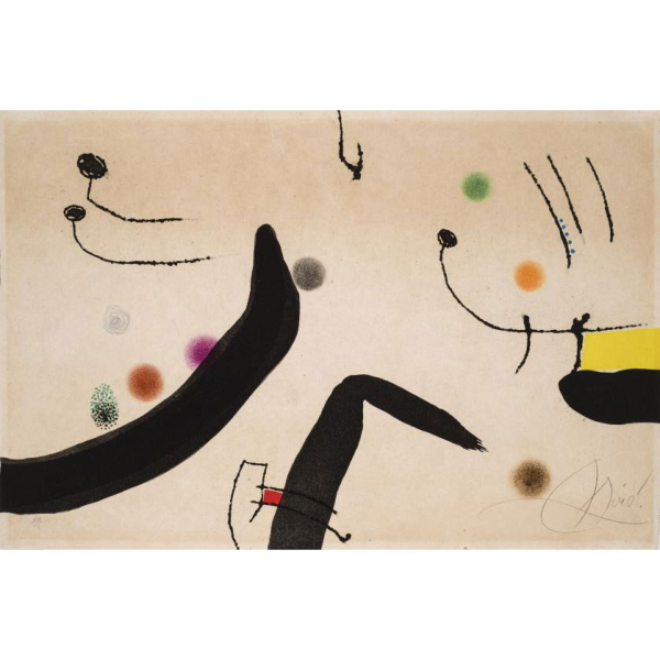 Joan Mir&oacute;. "Le Maerteau sans Ma&icirc;tre (1976)". Aguafuerte sobre papel jap&oacute;n. Firmado