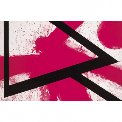 Luis Feito. "Composici&oacute;n Negro sobre Rojo III". Grabado al aguafuerte y aguatinta sobre papel. 