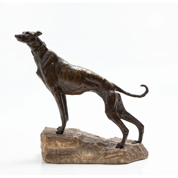 PORPER LECOURTIER   (1851 - 1924)  "Perro galgo" 