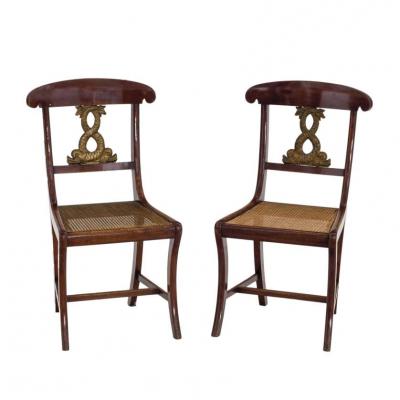 Siller&iacute;a fernandina en caoba circa 1820