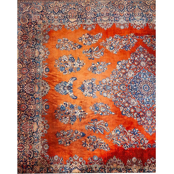 Gran alfombra persa de lana