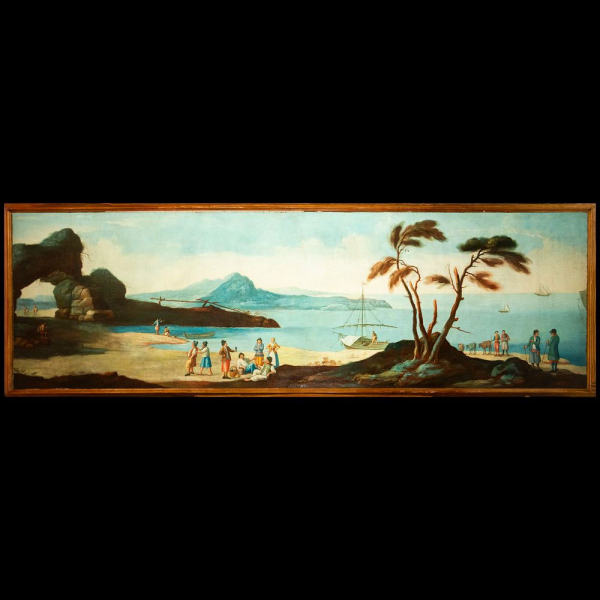 Escuela Mallorquina del S. XVIII - Escena costera.  