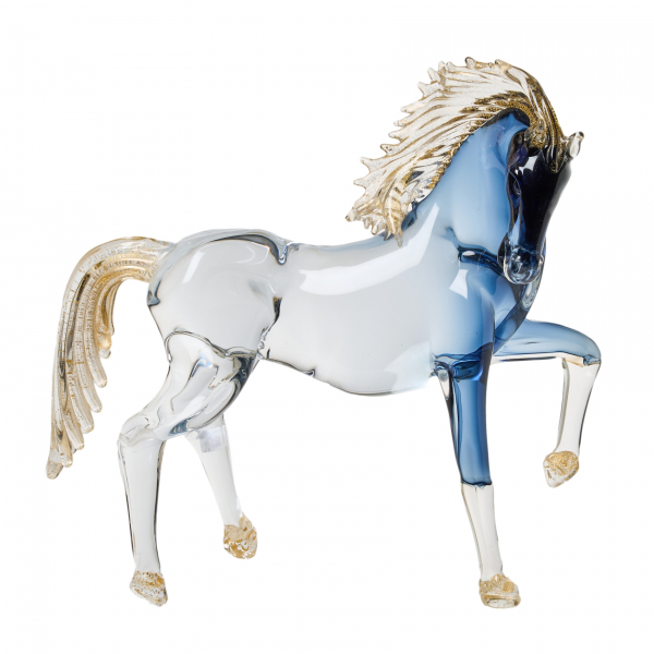 Arnaldo Zanella (Sant’Erasmo, Venecia, 1949)  Caballo.  Escultura en cristal de Murano. Firmada. 