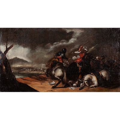 Atribuido a Esteban March (Valencia, 1610 - 1668) &quot;Escena de batalla&quot;
